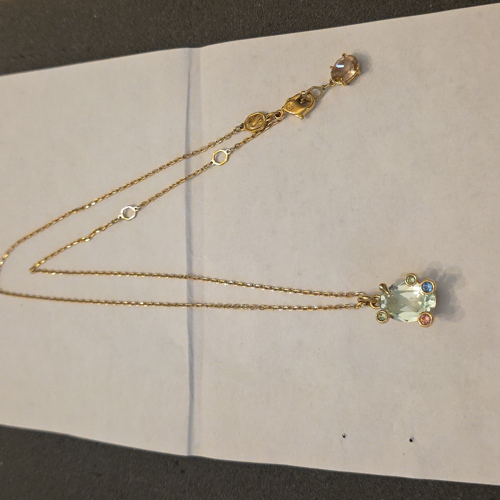 Swaroski Gema Asymmetrical Multicolored Gold Tone Plated Set - Picture 8 of 9